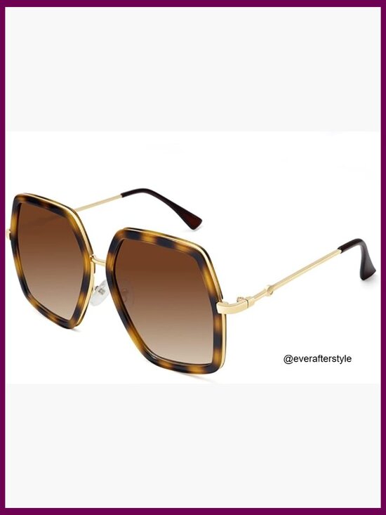 Oversized Hexagon Sunglasses with UV400 Protection Gradient Lens main image 4